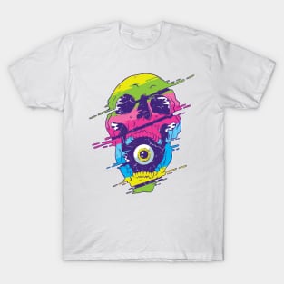 Psychedelic Skull Graphic Tee T-Shirt